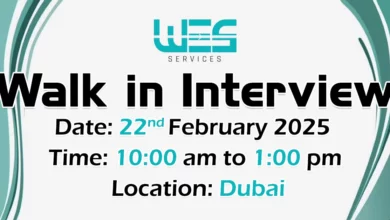 WES Services Walk in Interview in Dubai