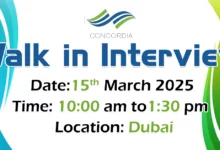 Concordia Walk in Interview in Dubai