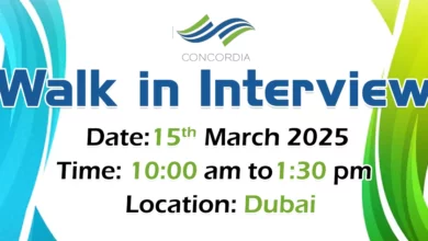 Concordia Walk in Interview in Dubai