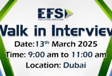 EFS Facilities Walk in Interview in Dubai