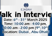 Ejadah Walk in Interview in Dubai & Abu Dhabi