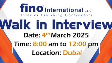 Fino International Walk in Interview in Dubai