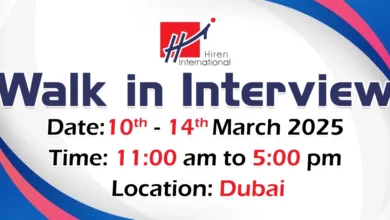 Hiren International Walk in Interview in Dubai