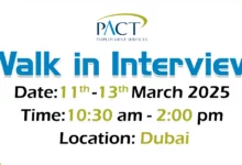 PACT Walk in Interview in Dubai