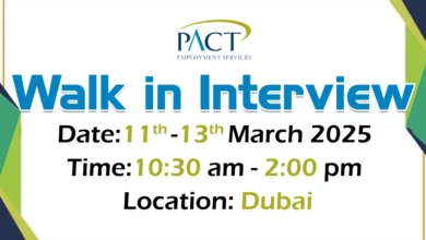 PACT Walk in Interview in Dubai