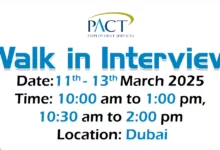 PACT Walk in Interview in Dubai