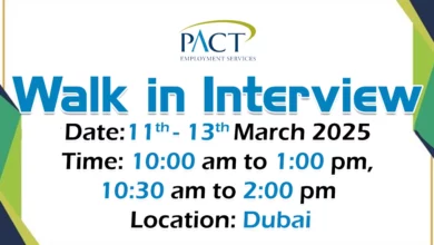 PACT Walk in Interview in Dubai