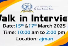 Royal Academy Walk in Interview in Ajman