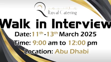 Royal Catering Walk in Interview in Abu Dhabi