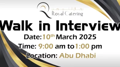 Royal Catering Walk in Interview in Abu Dhabi