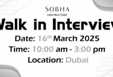 Sobha Construction Walk in Interview in Dubai