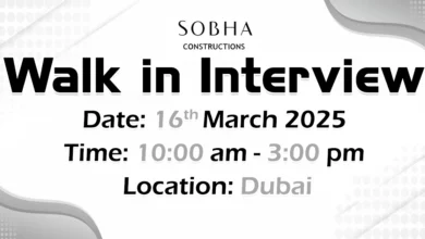 Sobha Construction Walk in Interview in Dubai